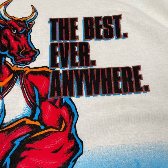 Vintage 1996 Starter Chicago Bulls The Best Ever Anywhere NBA Champs T Shirt XL - Picture 9 of 14